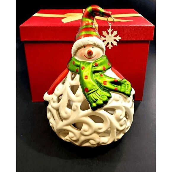 Home Reflections Illuminated Snowman Luminary in Gift Box Battery Operated New - Picture 1 of 3